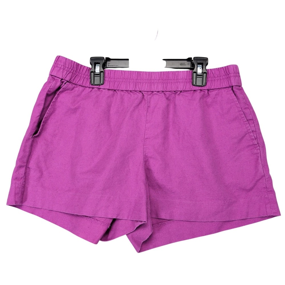 J Crew Boardwalk Purple Linen Casual Shorts Womens 10 Pull On Resort Euro Beachy